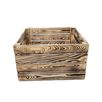 Vintage Holzkisten Geflammt – 50x40x30 cm  – Weinkisten & Obstkisten im Used-Look – Dekokisten & Regale – Holzboxen als Möbel & Aufbewahrung – Rustikale Deko