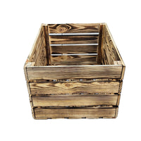 Vintage Holzkisten Geflammt – 50x40x30 cm  – Weinkisten & Obstkisten im Used-Look – Dekokisten & Regale – Holzboxen als Möbel & Aufbewahrung – Rustikale Deko