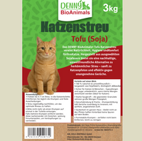 Denny BioAnimals®  Tofu Katzenstreu 3 kg/8L – 100 % natürlich & biologisch abbaubar – ultra saugstark, klumpend, staubfrei & geruchsneutral – nachhaltiges Katzenstreu aus Pflanzenfasern.