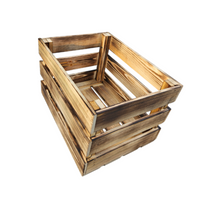 7-er Set Vintage Holzkisten Geflammt – 50x40x30 cm & 40x30x25 cm – Weinkisten & Obstkisten im Used-Look – Dekokisten & Regale – Holzboxen als Möbel & Aufbewahrung – Rustikale Deko