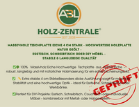 Massivholztisch Eiche  – Esszimmertisch mit 4 cm Tischplatte,  in 140-240 cm Länge,  mit Baumkante und gerade Kante &  X-Gestell aus Metall – moderner Esstisch Industrie-Design, handgefertigt, Kratzfest & natürlich geölt