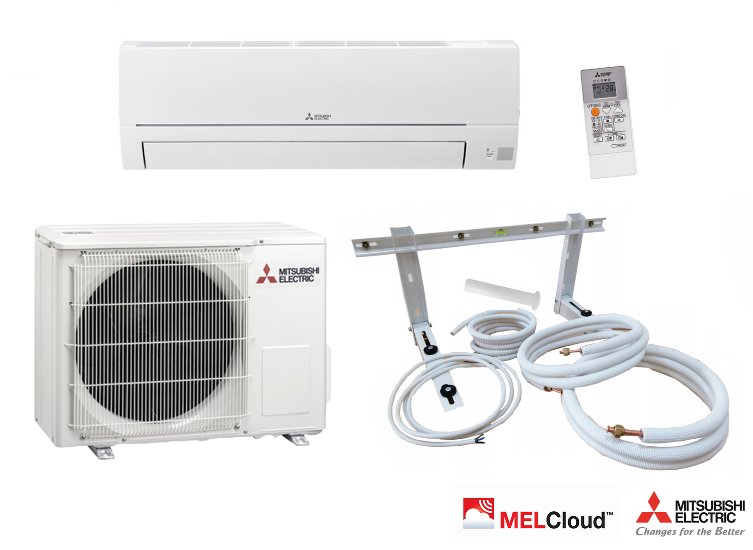 Mitsubishi MSZ-HR25VFK 2.5 kW Split Klimaanlage mit Montageset