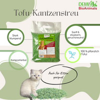 Denny BioAnimals® SET Katzenstreu 18 kg  (9 kg Tofu  + 6 kg Mais + 1 Tüte 3 kg Mais kostenlos)  – natürlich & biologisch abbaubar – saugstark, klumpend, staubfrei & geruchsneutral – nachhaltige Katzenstreu aus Pflanzenfasern.