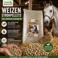 Weizenstreupellets 8 mm 30 kg (15+15 kg Sack) – 100 % Naturprodukt aus Weizenstroh – staubarm, saugstark & kompostierbar – Einstreu für Pferde, Kleintiere & Stall