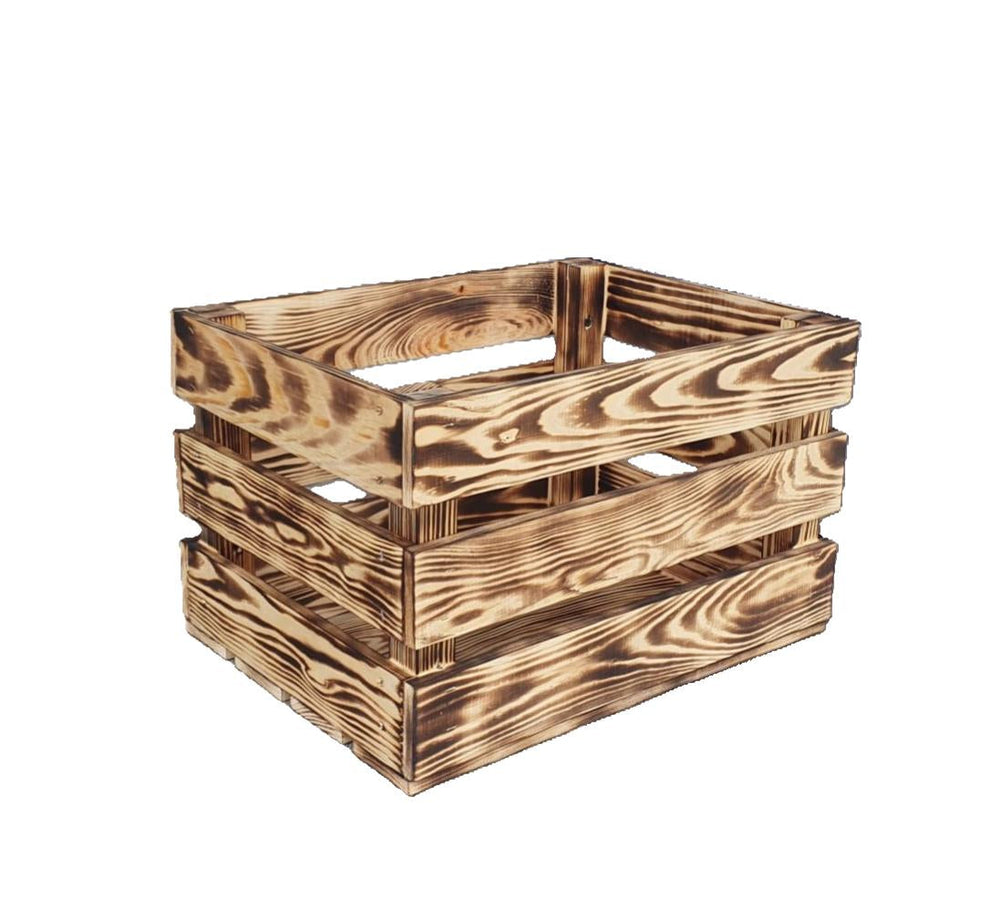 5- er Set  Vintage Holzkisten Geflammt – 50x40x30 cm & 40x30x25 cm – Weinkisten & Obstkisten im Used-Look – Dekokisten & Regale – Holzboxen als Möbel & Aufbewahrung – Rustikale Deko