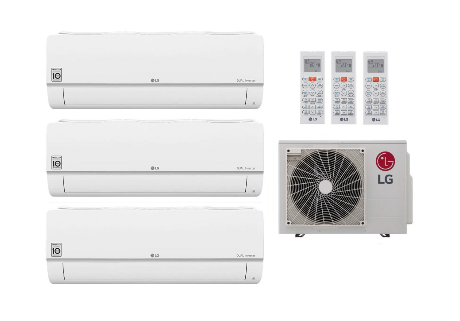 LG Multi Split Klimaanlage 2,5+4,2 kW Standard Plus PC09SK/PM15SK + MU3R21/MU4R25