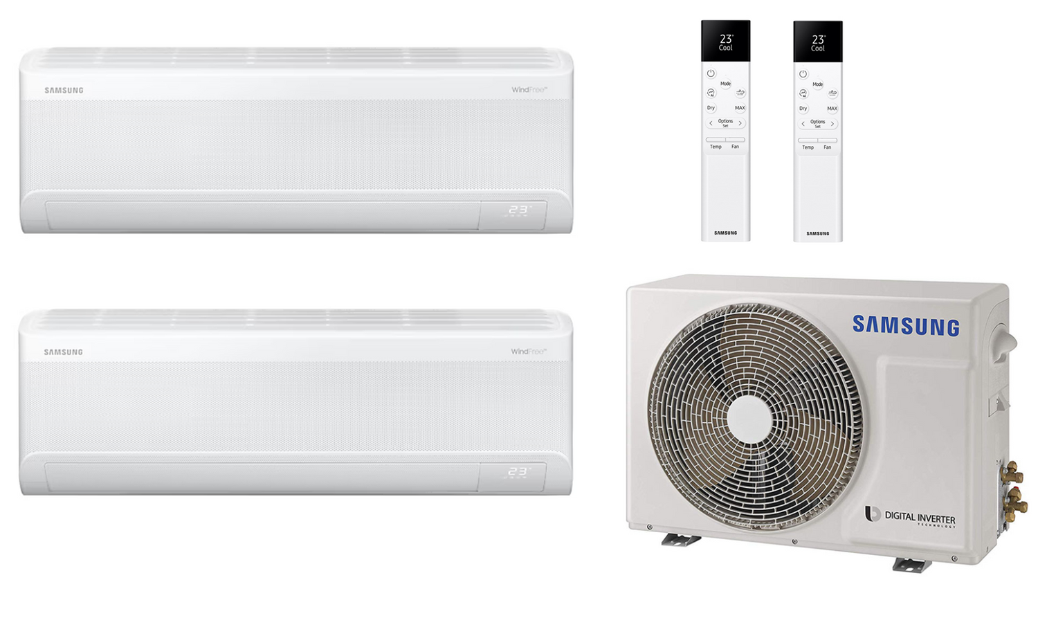 Samsung Multi Split Klimaanlage WindFree™ Avant 5,2 kW mit 2x 3,5 kW Innengerät