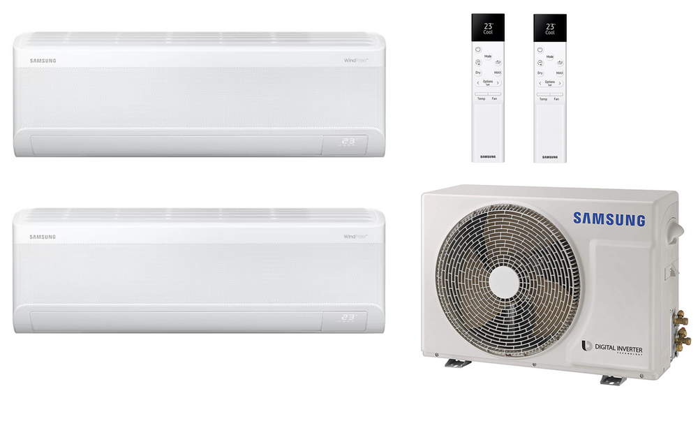 Samsung Multi Split Klimaanlage WindFree™ Comfort 4,0 kW mit 2x 2,5 kW Innengerät