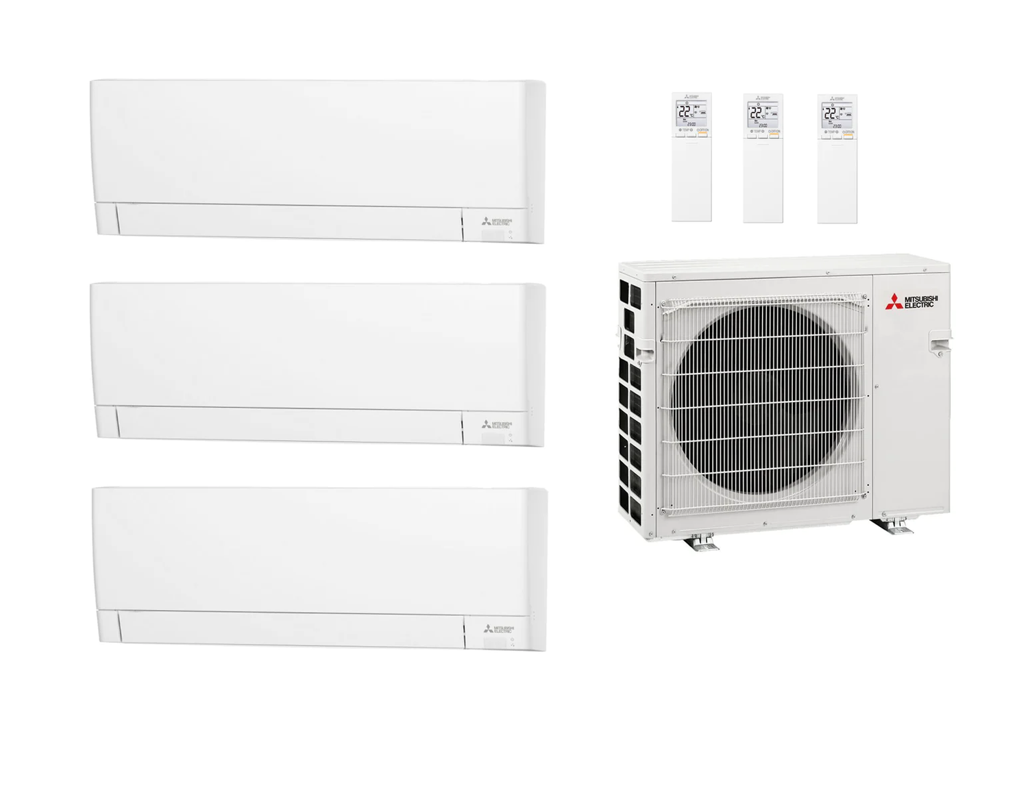 Mitsubishi Multi Split 5.4 kW mit 3x MSZ-AY20VGK 2.0 kW Innengeräten