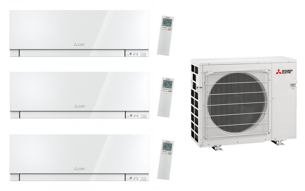 Mitsubishi Multi Split 6.8 kW mit 3x MSZ-EF25VGK Premium 2.5 kW