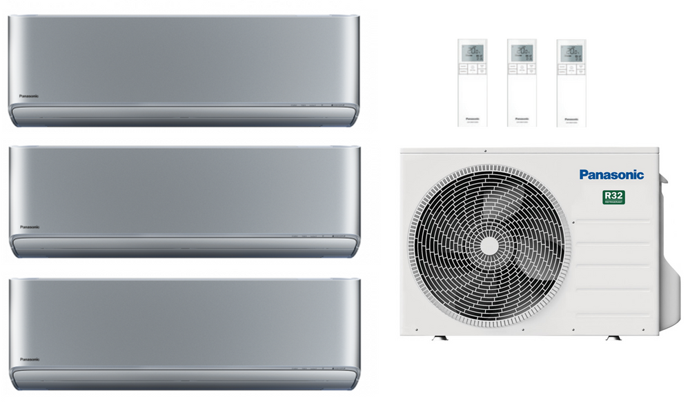 Panasonic Multi Split Klimaanlage 5,2 kW mit 3x 2,0 kW Etherea