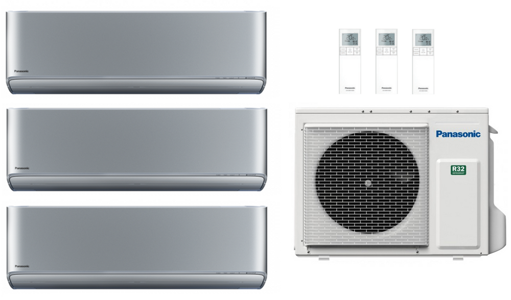 Panasonic Multi Split Klimaanlage 6,8 kW mit 3x 2,5 kW Etherea