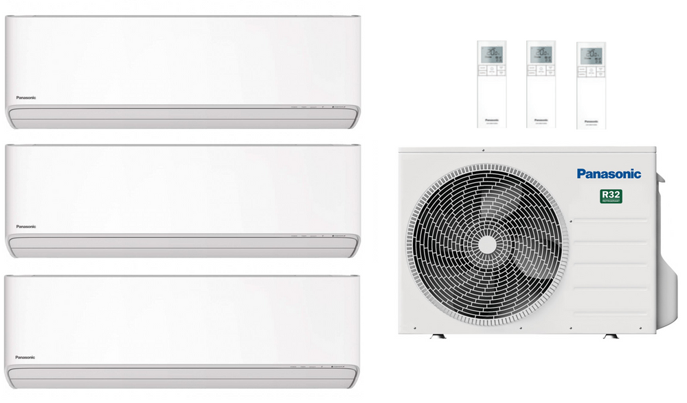 Panasonic Multi Split Klimaanlage 5,2 kW mit 3x 2,0 kW Etherea