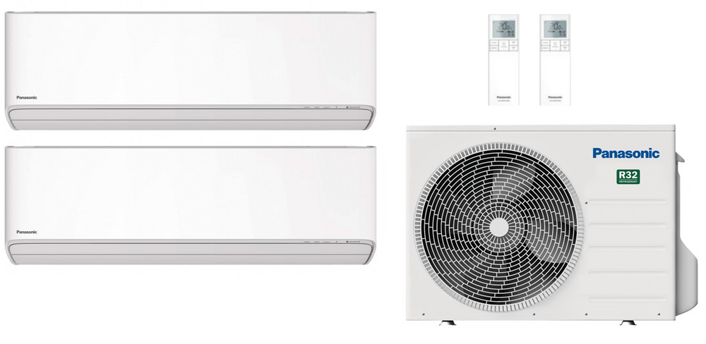 Panasonic Multi Split Klimaanlage 5,0 kW mit 2x 3,5 kW Etherea