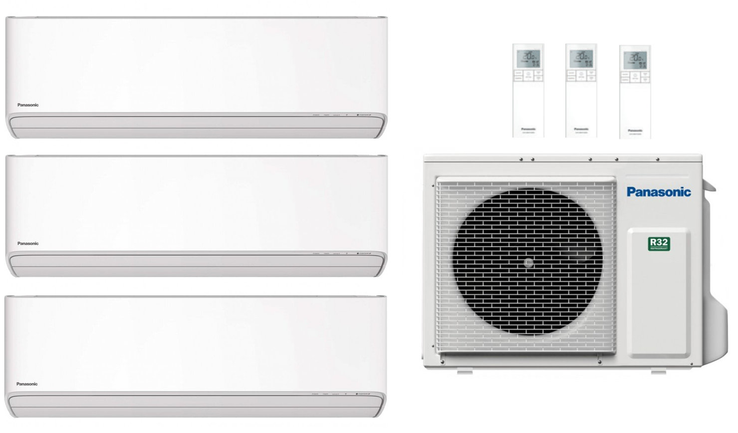 Panasonic Multi Split Klimaanlage 6,8 kW mit 3x 2,5 kW Etherea