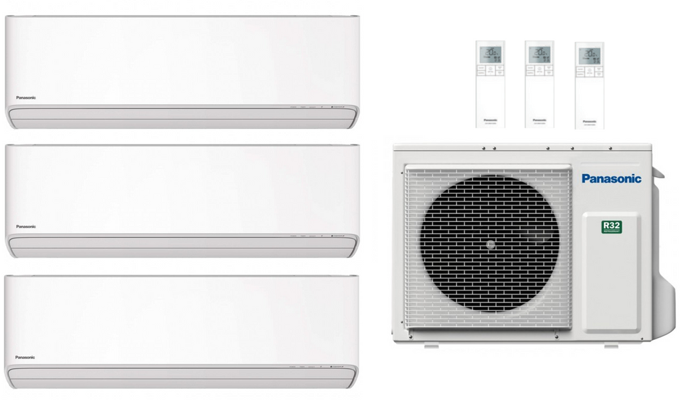 Panasonic Multi Split Klimaanlage 6,8 kW mit 1x 2,0 kW & 2x 3,5 kW Etherea