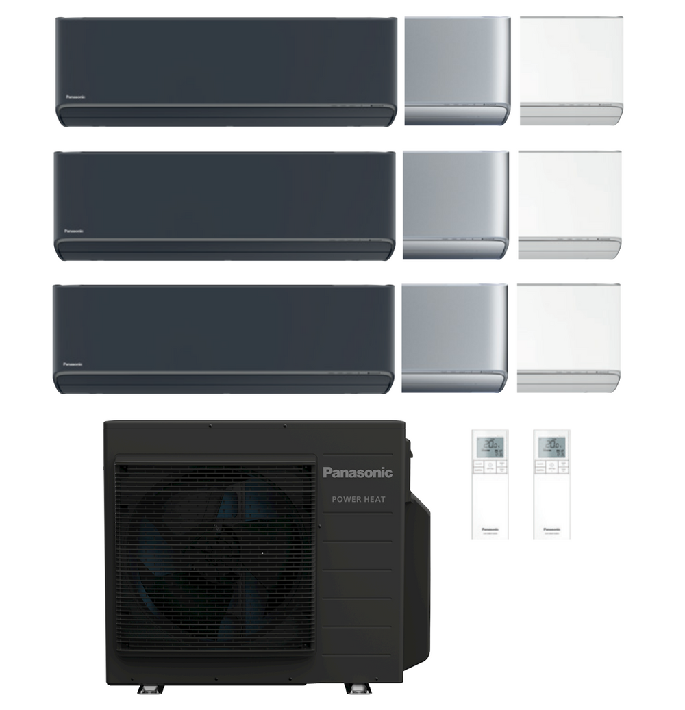 Panasonic Multi Split Klimaanlage Power Heat 7,5 kW mit 3x 2,5 kW ETHEREA Innengerät