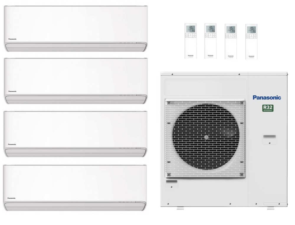 Panasonic Multi Split Klimaanlage 8,0 kW mit 4x 3,5 kW Etherea Weiß